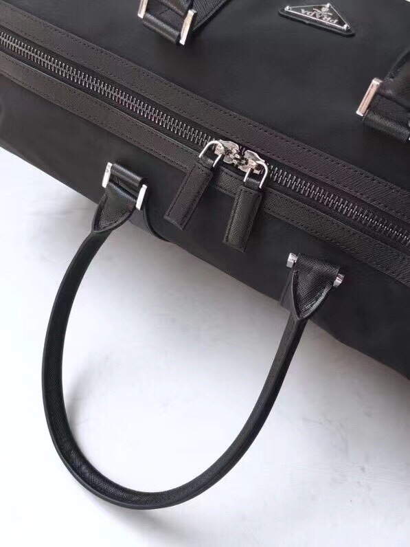 Prada Nylon black with Saffiano leather trim 48x26x16cm travel — Top Quality Replica
