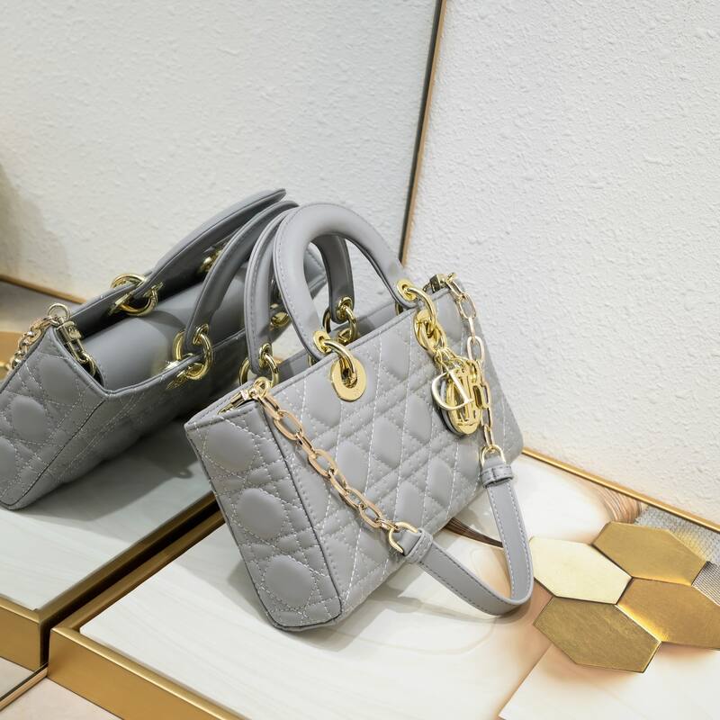 Dior Lady D-Joy Gray 26 6 shoulder — 1:1 Replica