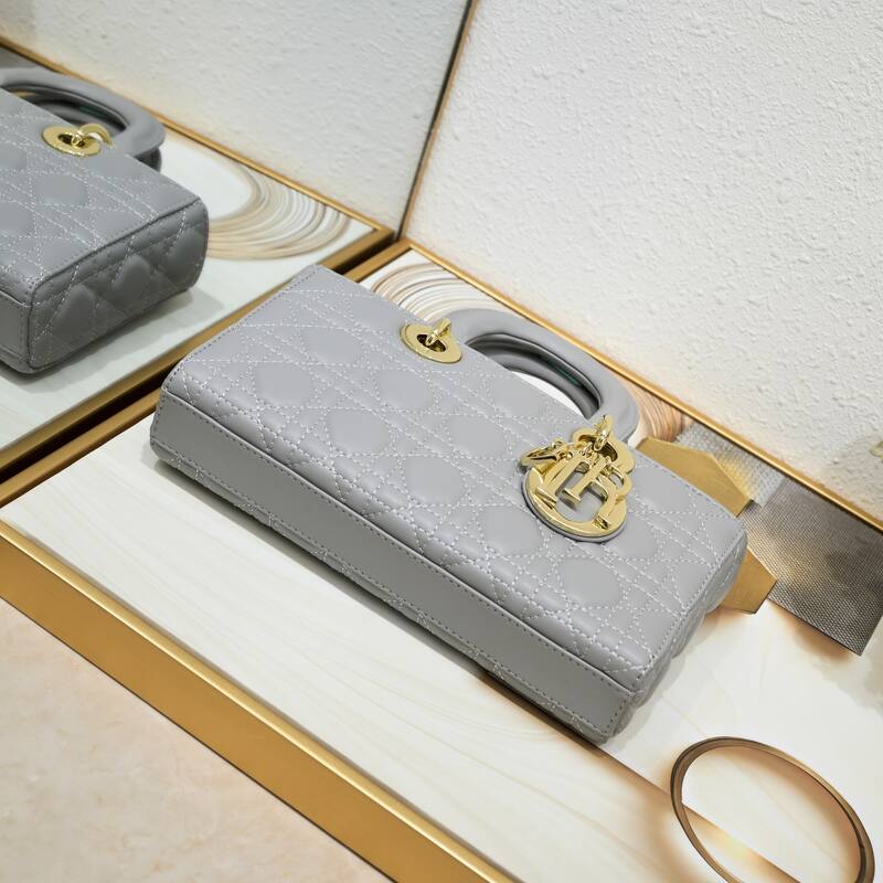 Dior Lady D-Joy Gray 26 6 shoulder — 1:1 Replica