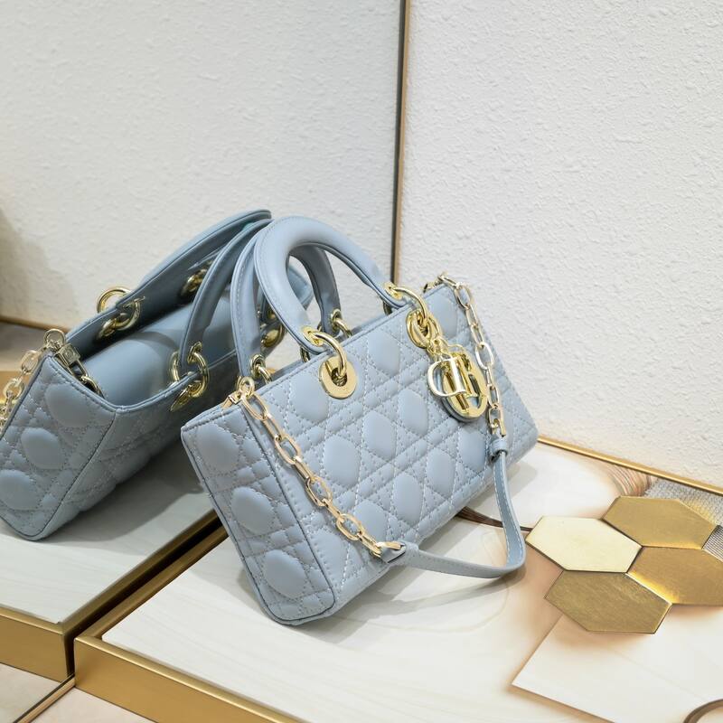 Dior Lady D-Joy Light Blue 26 5 shoulder — Premium Replica