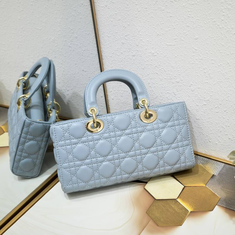 Dior Lady D-Joy Light Blue 26 5 shoulder — Premium Replica