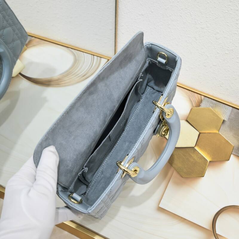 Dior Lady D-Joy Light Blue 26 5 shoulder — Premium Replica