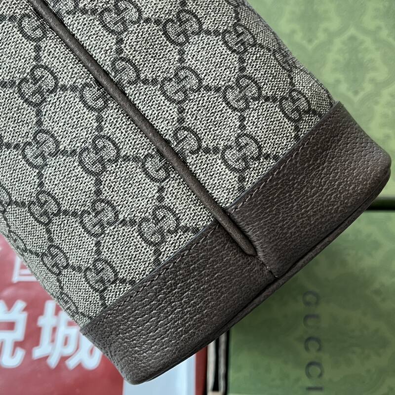 Gucci GG Supreme Web Tote GG Supreme Brown Green Red — Premium Replica