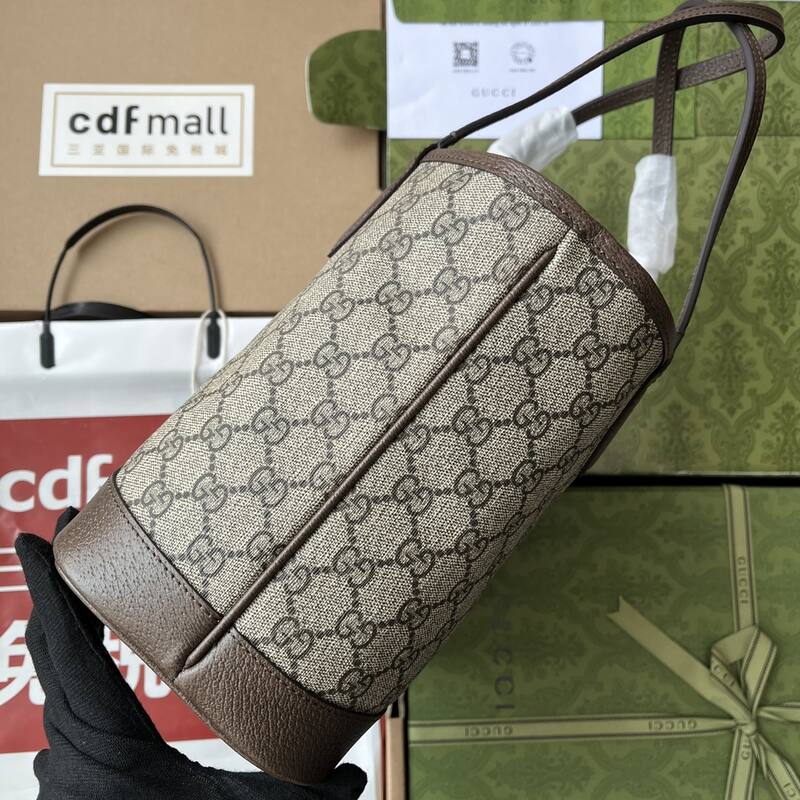 Gucci GG Supreme Web Tote GG Supreme Brown Green Red — Premium Replica