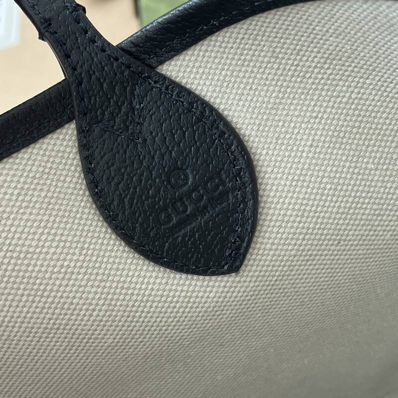 Gucci Beige Ebony GG Supreme with black and red Web black leather trim tote — 1:1 Replica