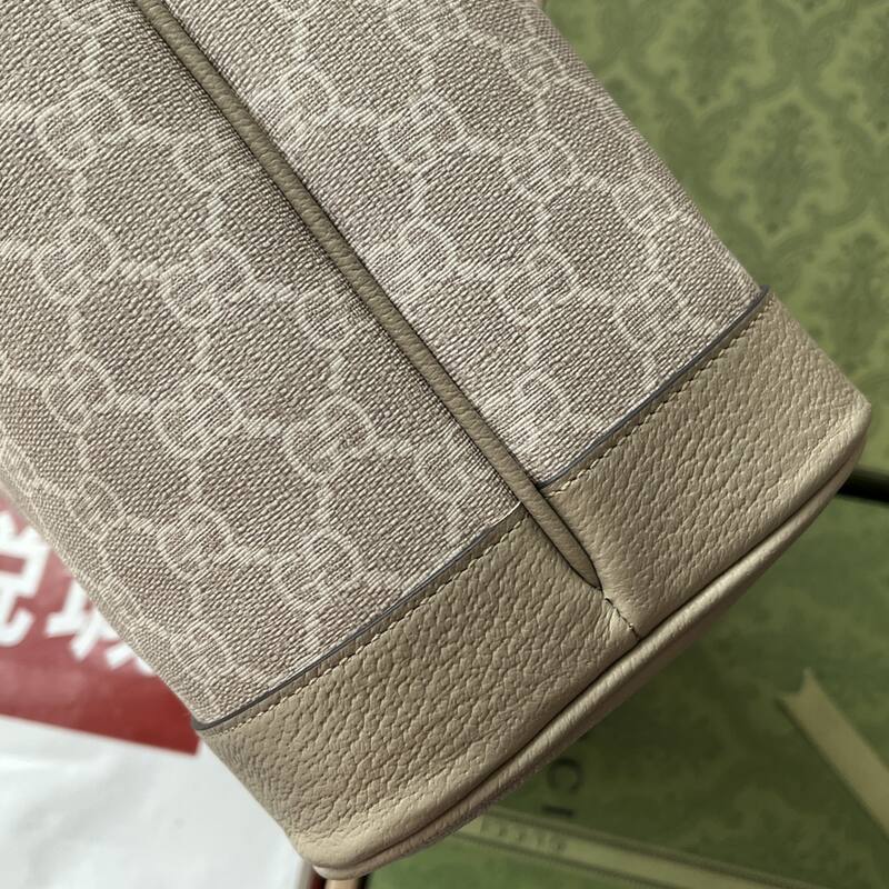 Gucci Beige GG Supreme with green red web stripe tote — AAA Quality Replica