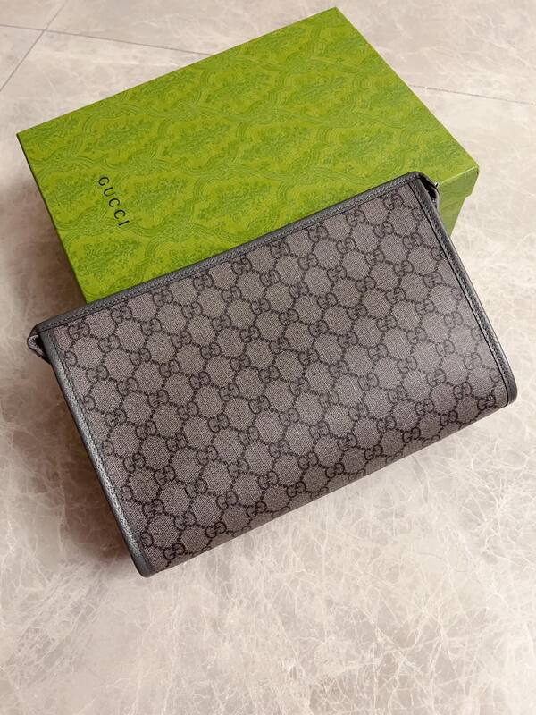Gucci Ophidia GG Supreme Grey clutch — Top Quality Replica