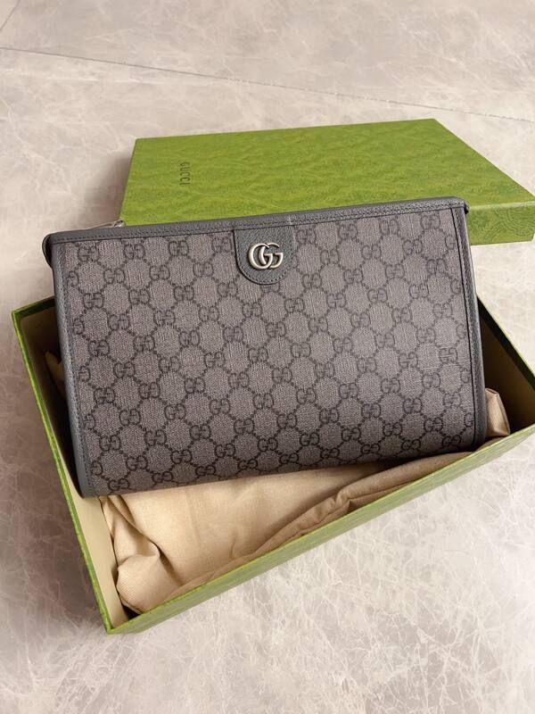 Gucci Ophidia GG Supreme Grey clutch — Top Quality Replica