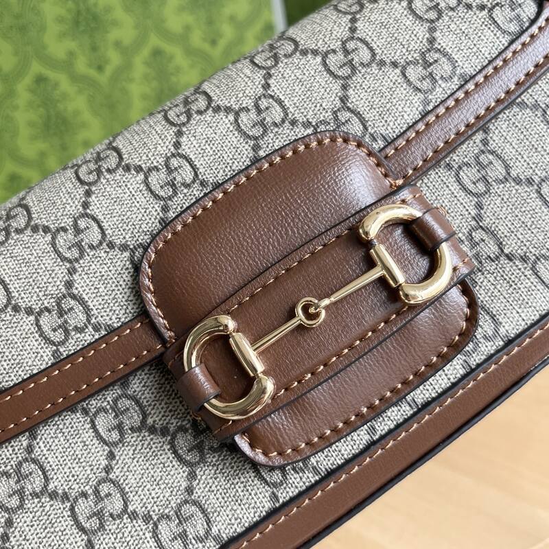 Gucci Horsebit 1955 GG Supreme Beige Ebony with Brown shoulder — 1:1 Replica
