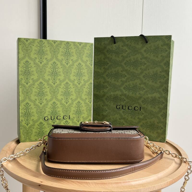 Gucci Horsebit 1955 GG Supreme Beige Ebony with Brown shoulder — 1:1 Replica
