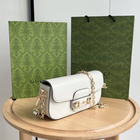 Gucci Horsebit 1955 White shoulder 1 1 Replica