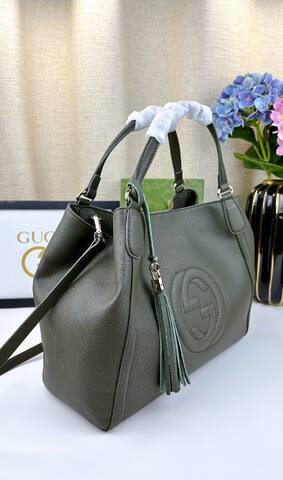 Gucci Soho Olive Green 35x29x16cm tote Premium Replica