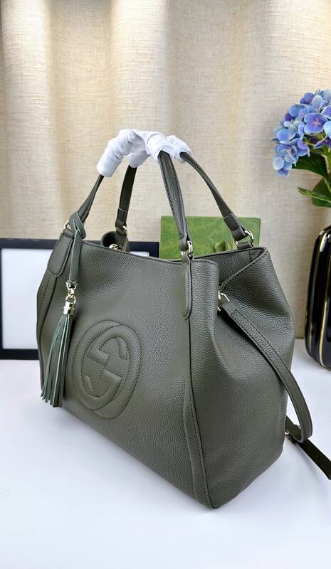 Gucci Soho Olive Green 35x29x16cm tote — Premium Replica