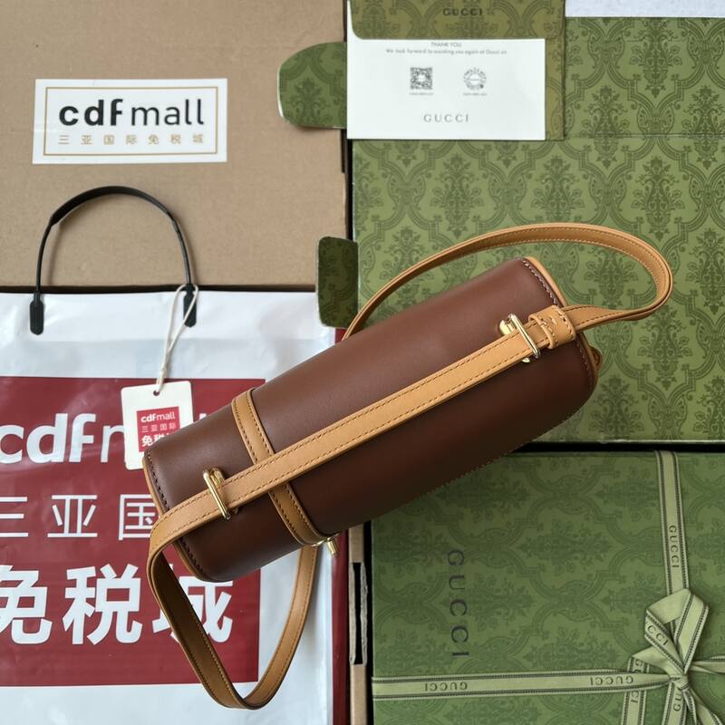 Gucci Tan and brown leather shoulder — AAA Quality Replica
