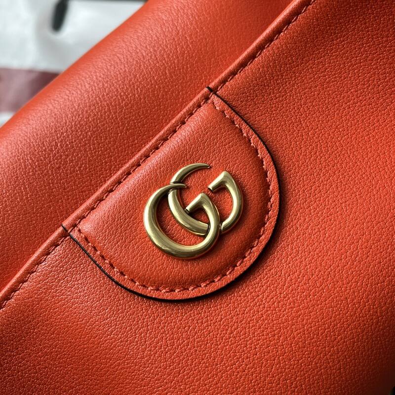 Gucci Orange leather with purple strap shoulder — AAA Quality Replica