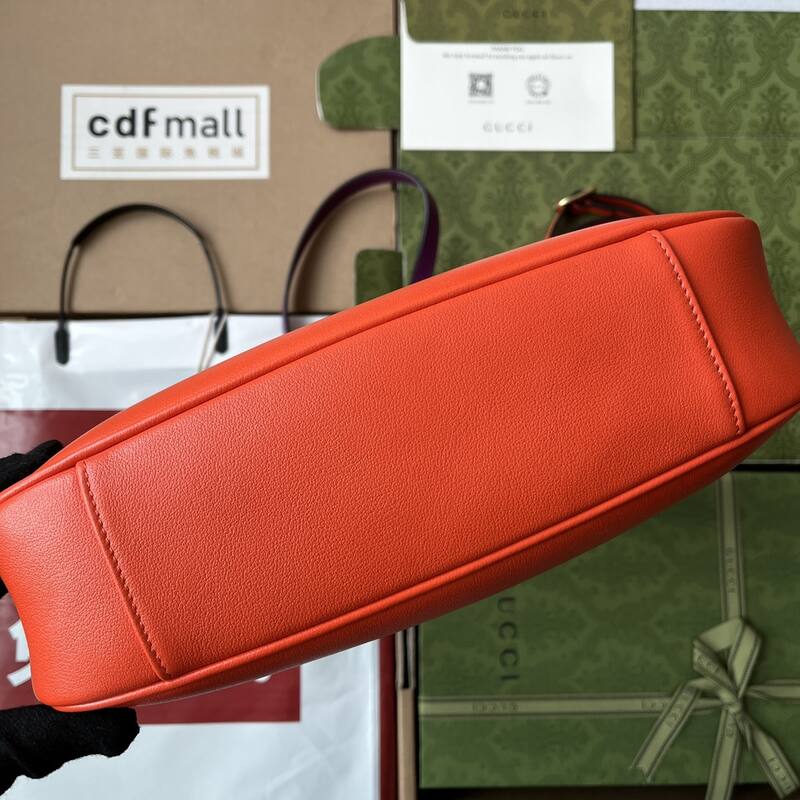 Gucci Orange leather with purple strap shoulder — AAA Quality Replica