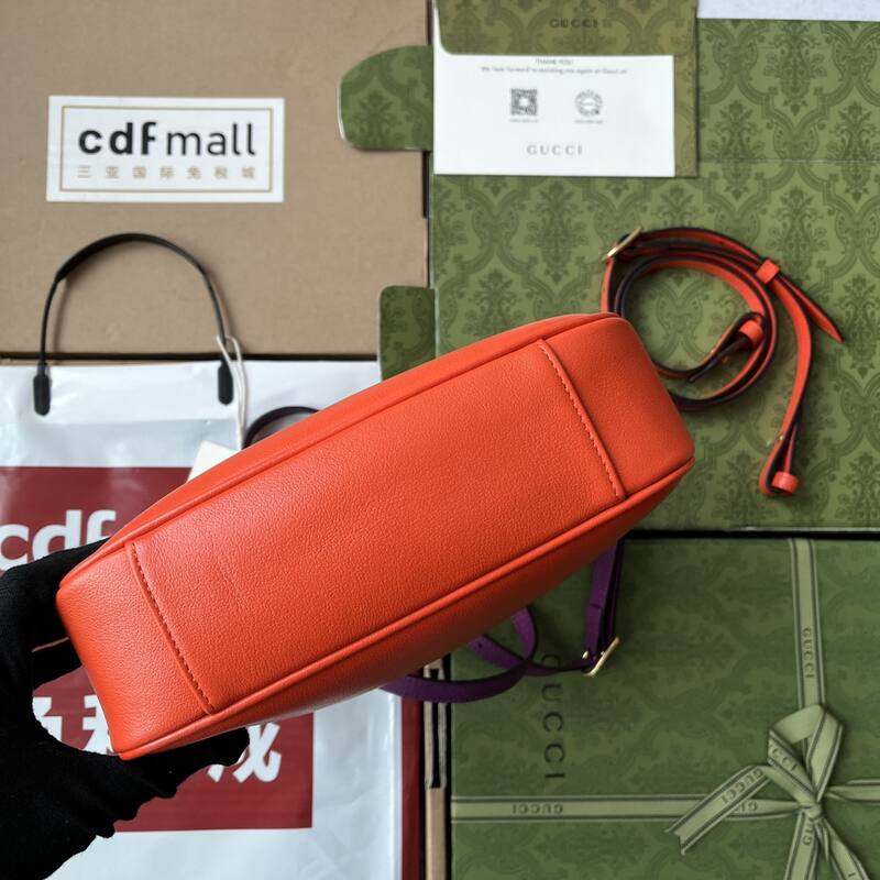 Gucci Orange leather with purple strap crossbody — 1:1 Replica