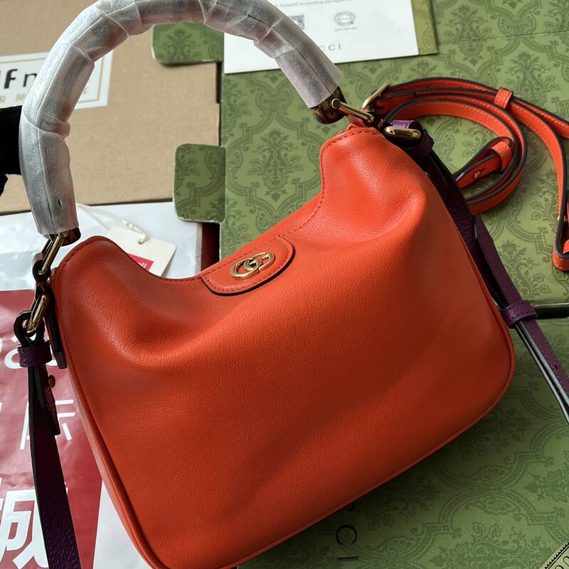 Gucci Orange leather with purple strap crossbody — 1:1 Replica