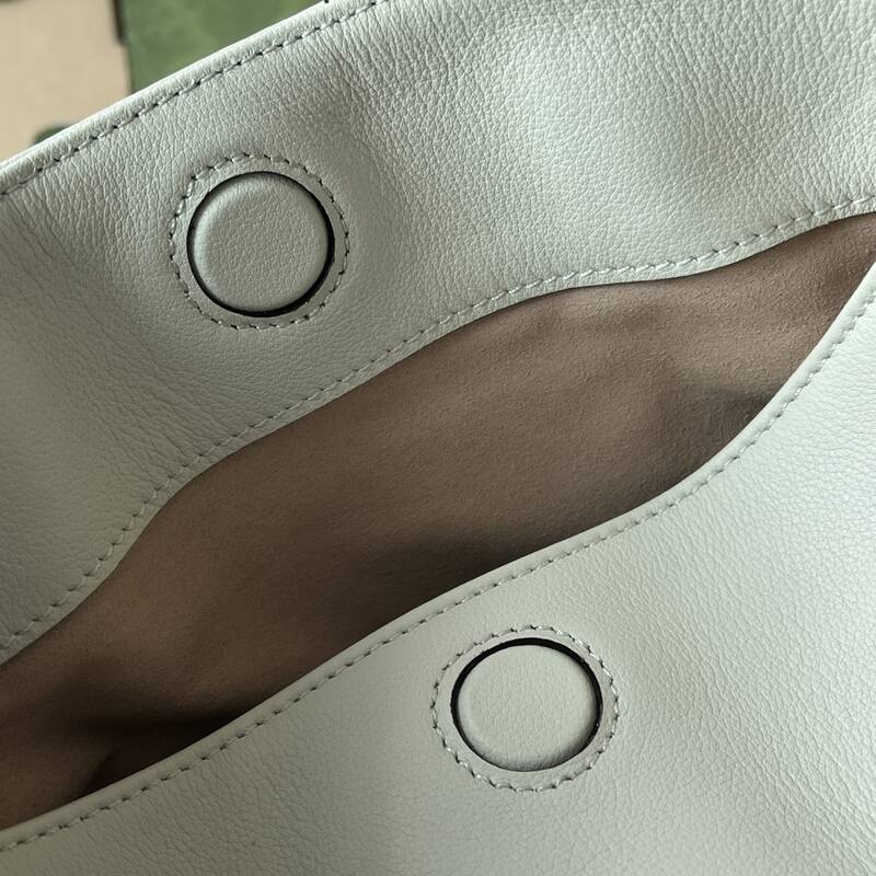 Gucci Bamboo 1947 White leather with red strap shoulder — AAA Quality Replica