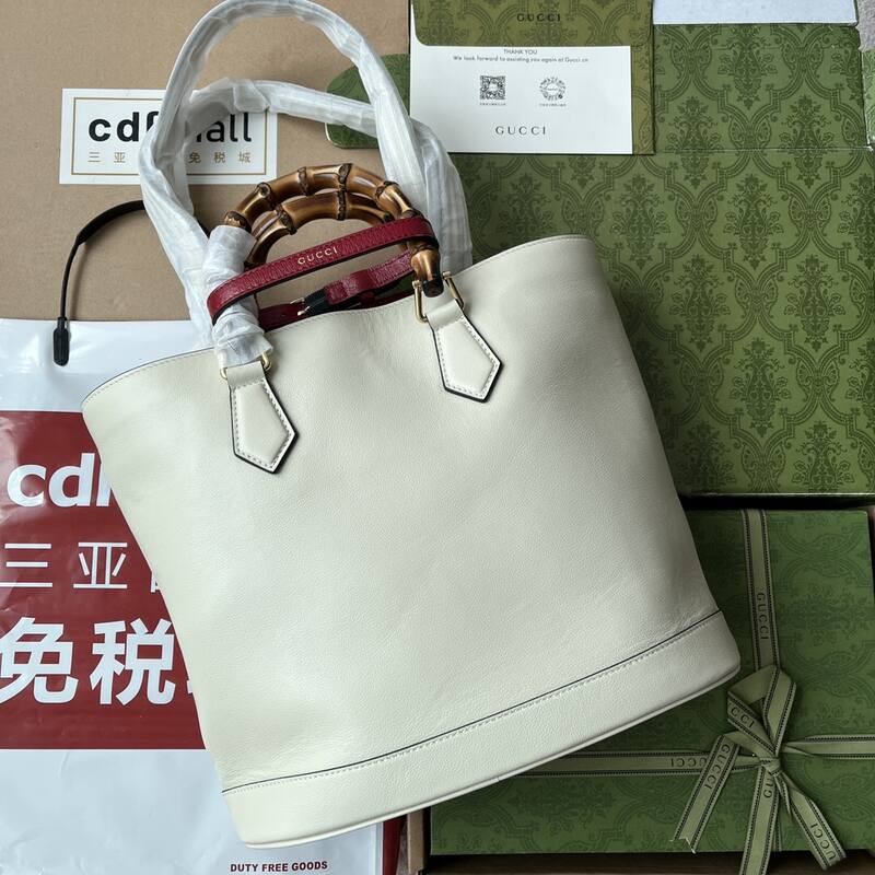 Gucci Diana White leather tote — Top Quality Replica