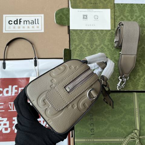 Gucci Taupe leather crossbody Premium Replica