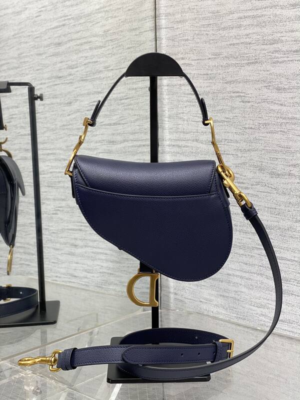 Dior Saddle Navy blue leather shoulder — 1:1 Replica