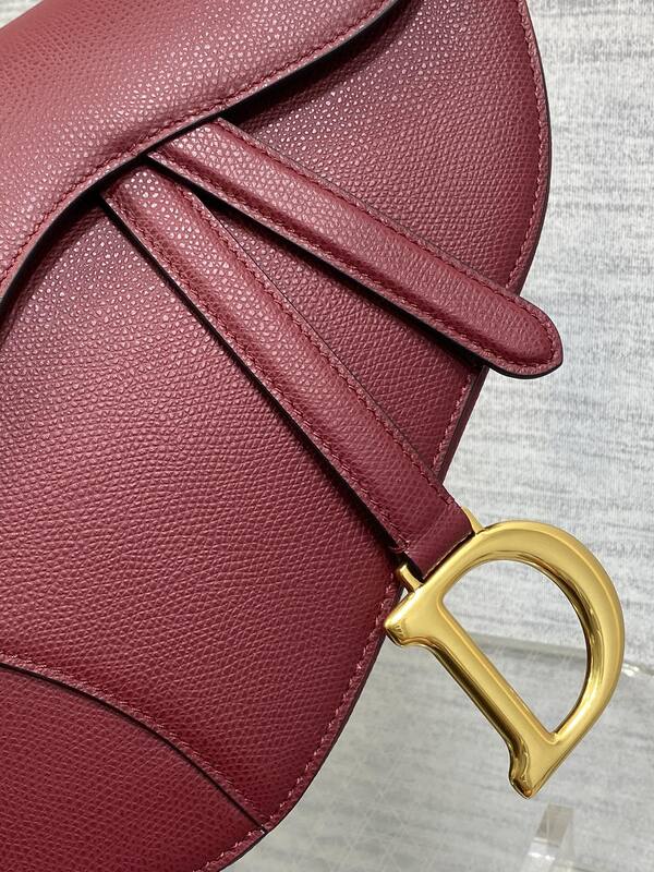 Dior Saddle Burgundy crossbody — Premium Replica