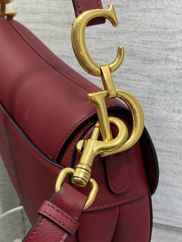 Dior Saddle Burgundy crossbody — Premium Replica
