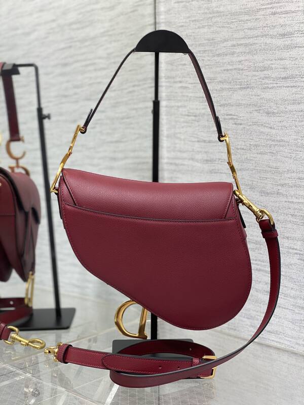 Dior Saddle Burgundy crossbody — Premium Replica