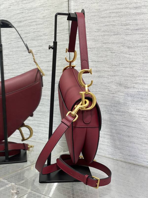 Dior Saddle Burgundy crossbody — Premium Replica