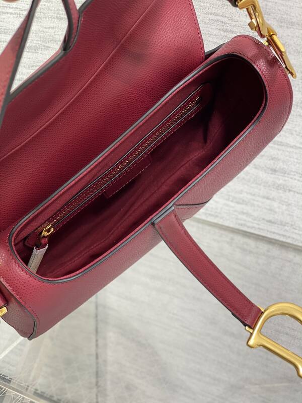Dior Saddle Burgundy crossbody — Premium Replica