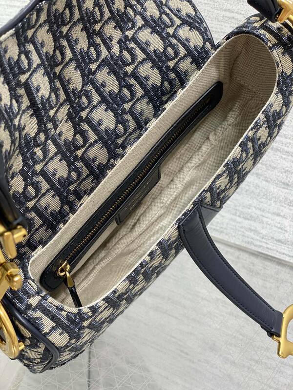 Dior Saddle Blue Oblique shoulder — Premium Replica