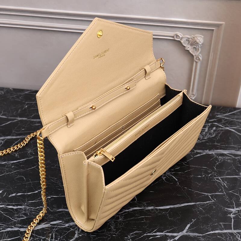 YSL Monogram Envelope Beige 22x15x6cm crossbody — 1:1 Replica