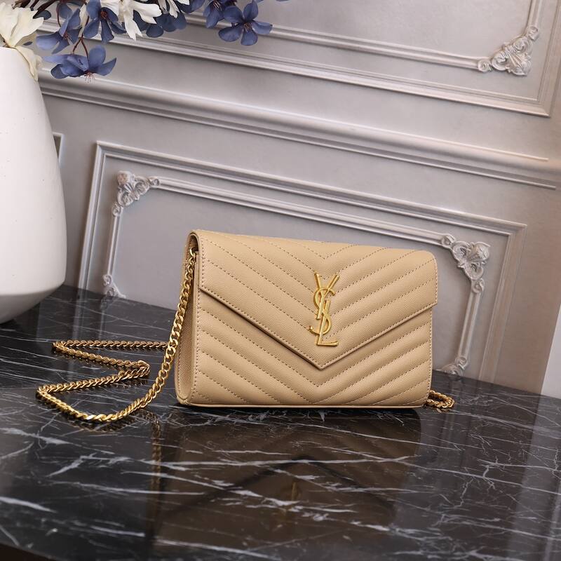 YSL Monogram Envelope Beige 22x15x6cm crossbody — 1:1 Replica