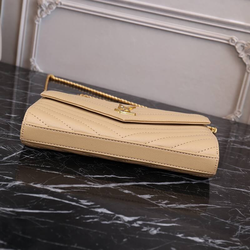 YSL Monogram Envelope Beige 22x15x6cm crossbody — 1:1 Replica