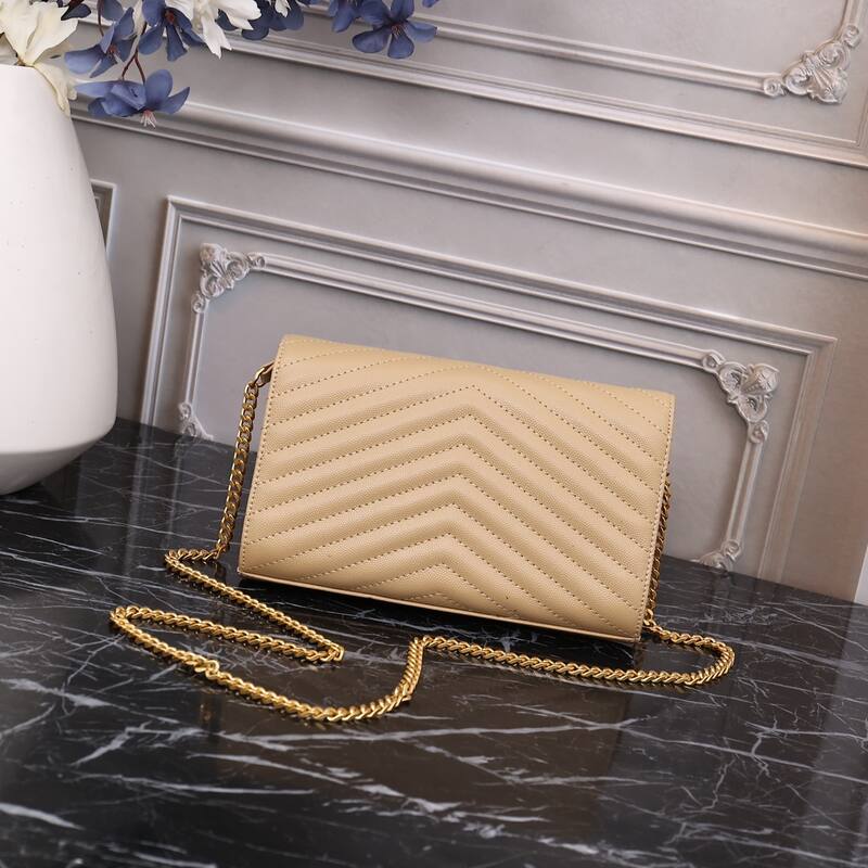 YSL Monogram Envelope Beige 22x15x6cm crossbody — 1:1 Replica