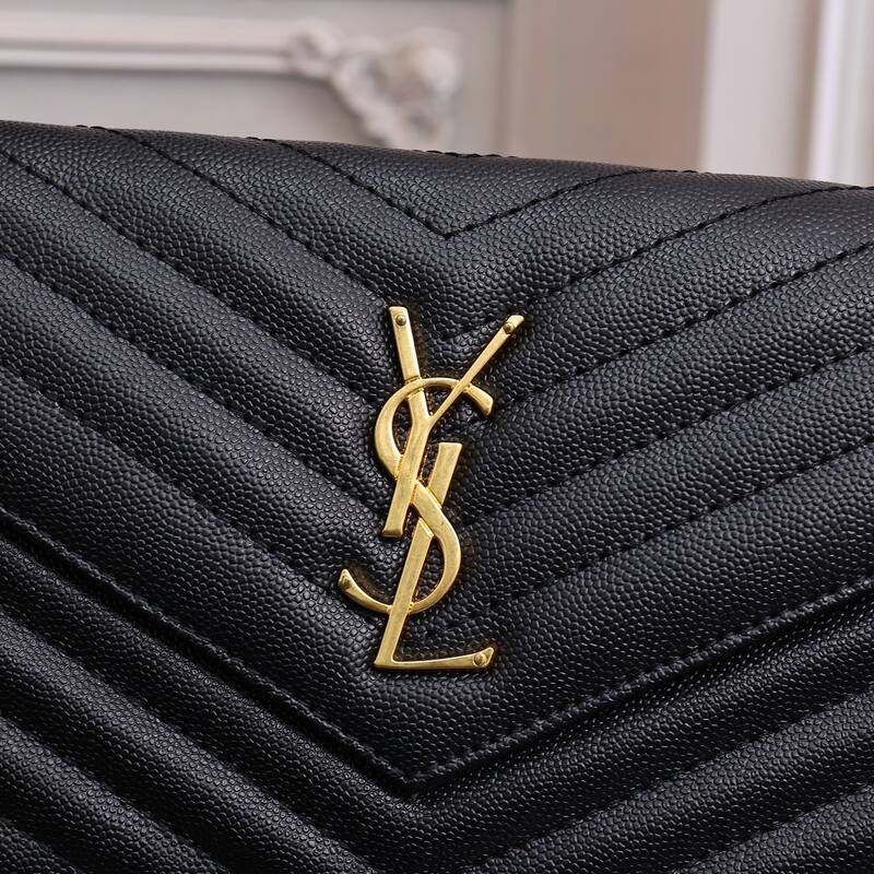 Saint Laurent Envelope Black 22x15x6cm crossbody — Top Quality Replica
