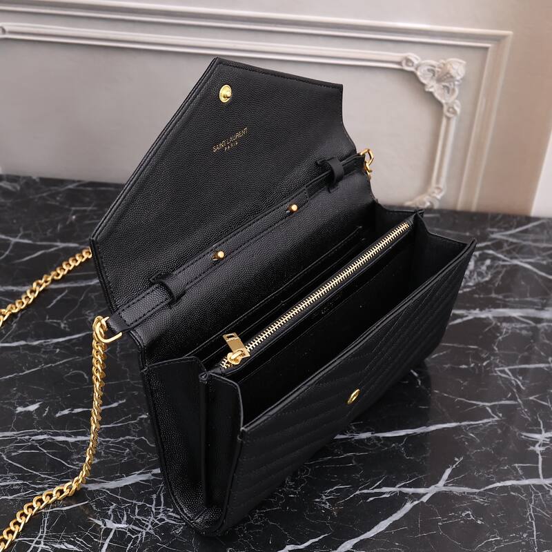 Saint Laurent Envelope Black 22x15x6cm crossbody — Top Quality Replica