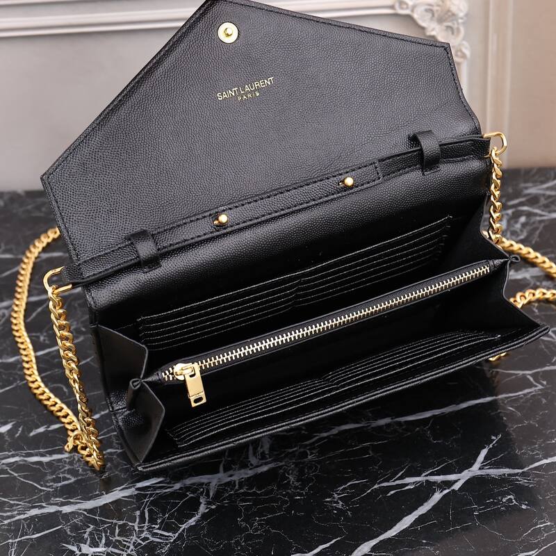 Saint Laurent Envelope Black 22x15x6cm crossbody — Top Quality Replica