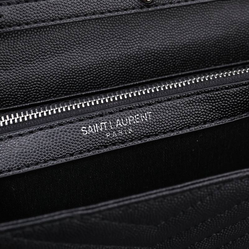 Saint Laurent Monogram Envelope Chain Wallet Black 22x15x6cm crossbody — AAA Quality Replica