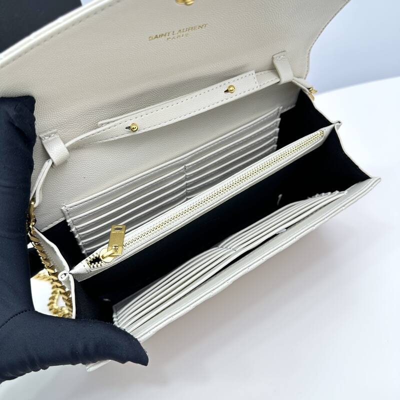 Saint Laurent Envelope Wallet on Chain Cream 22x15x6cm crossbody — Top Quality Replica