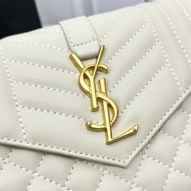 Saint Laurent Envelope Wallet on Chain Cream 22x15x6cm crossbody — Top Quality Replica