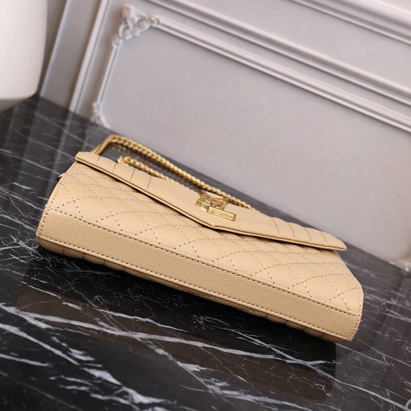 Saint Laurent Envelope Chain Wallet Beige 22x15x6cm crossbody — Premium Replica