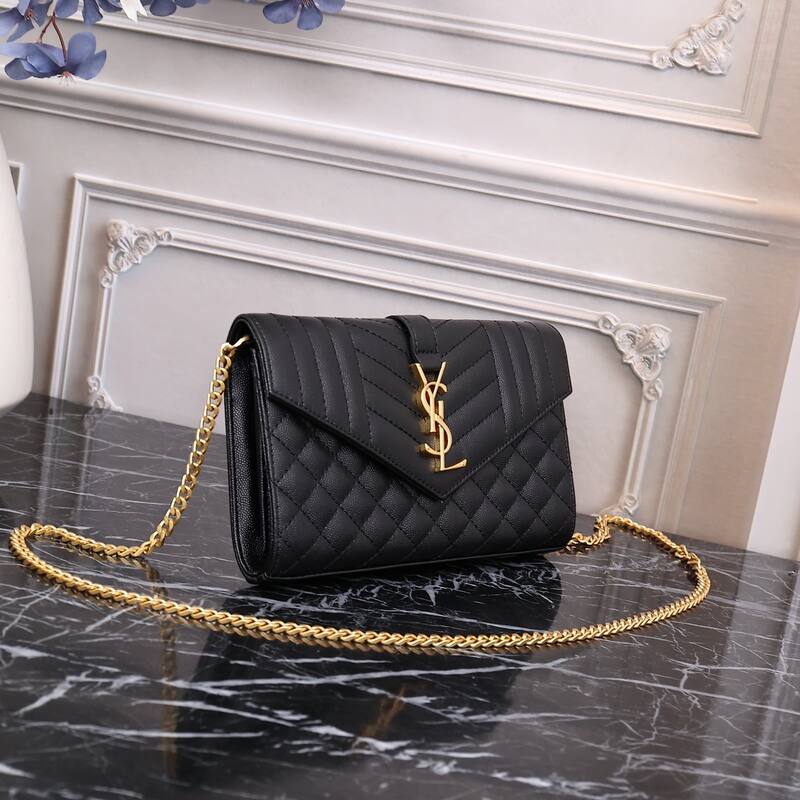 Saint Laurent Envelope Black 22x15x6cm crossbody — AAA Quality Replica