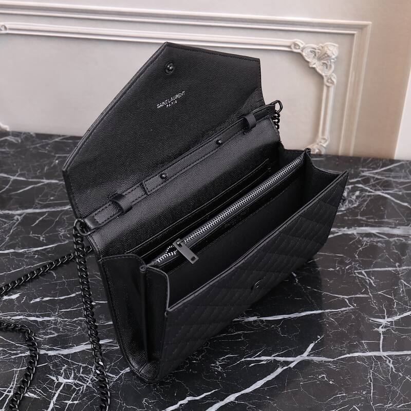 Saint Laurent Envelope Black 22x15x6cm crossbody — Premium Replica