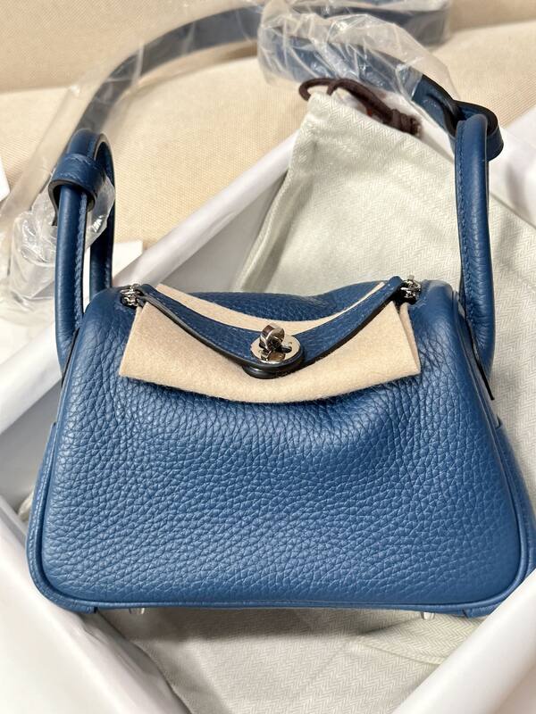 Hermes Lindy Blue mini shoulder — AAA Quality Replica