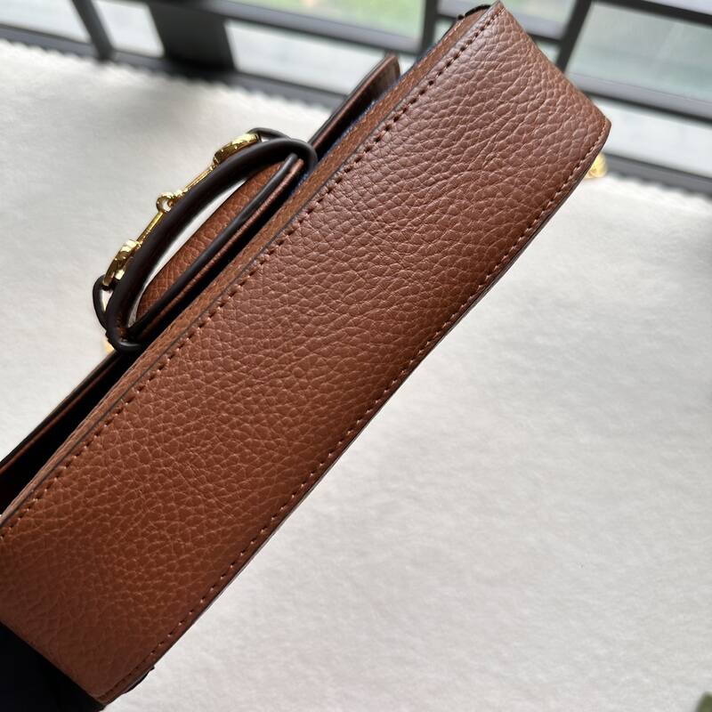 Gucci Horsebit 1955 Blue GG denim and brown leather shoulder — AAA Quality Replica