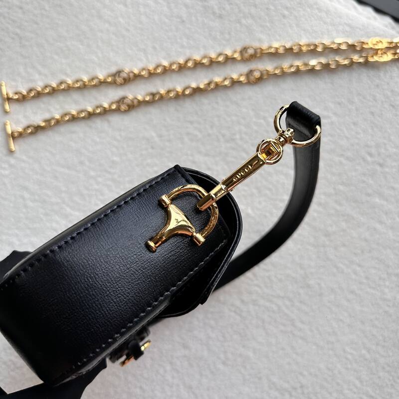 Gucci Horsebit 1955 Beige Black GG Supreme crossbody — 1:1 Replica