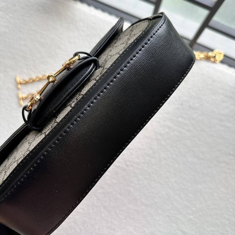 Gucci Horsebit 1955 Beige Black GG Supreme crossbody — 1:1 Replica