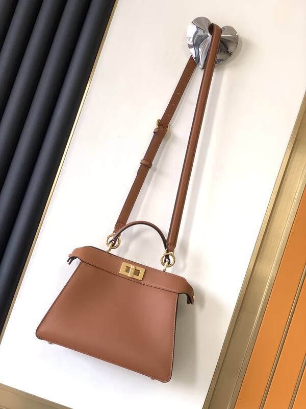 Fendi Peekaboo Brown 33x22x14cm shoulder bag — Top Quality Replica